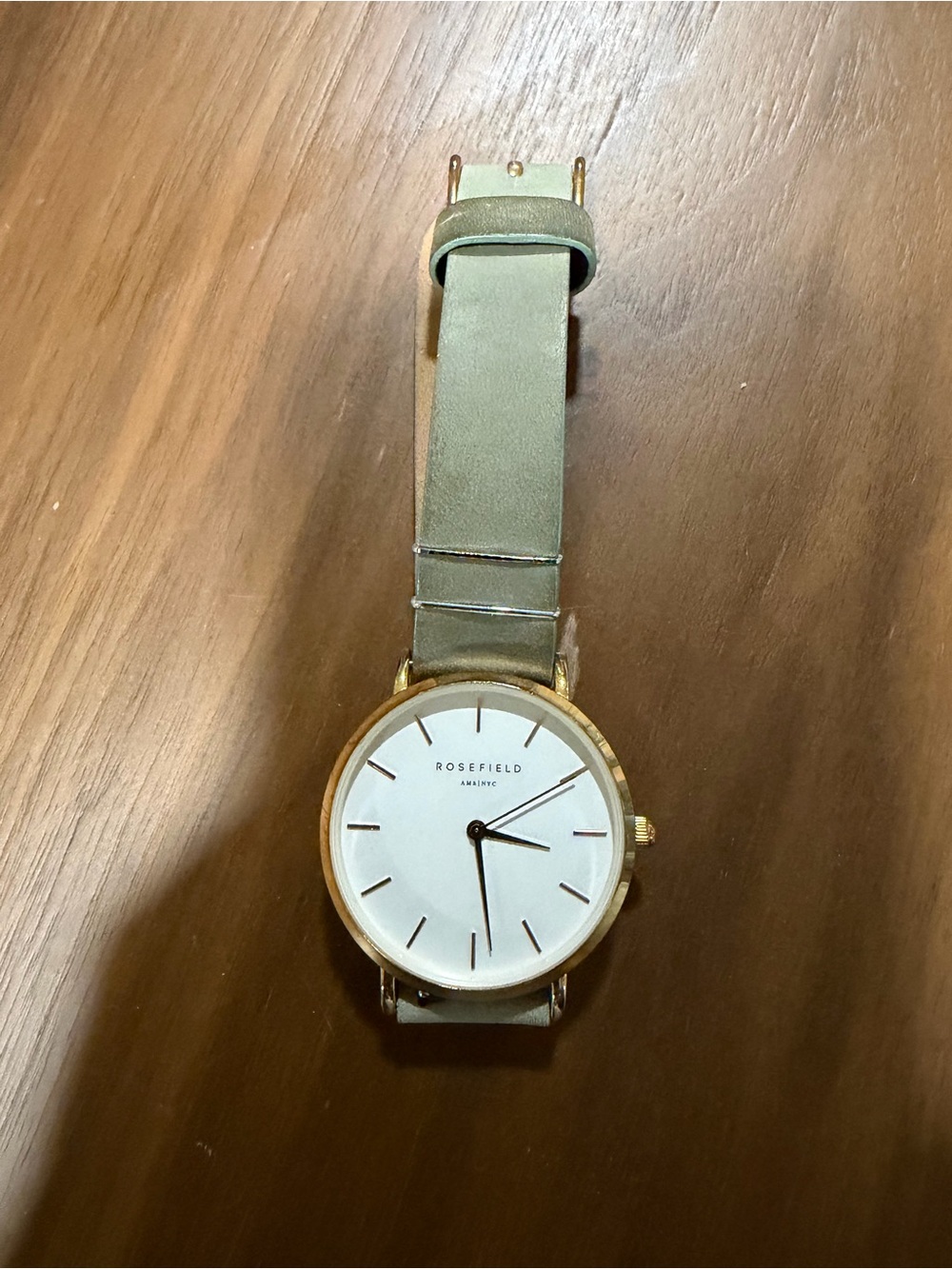 Rosefield Grey Rose Gold 33mm Leather Watch with Extra Strap